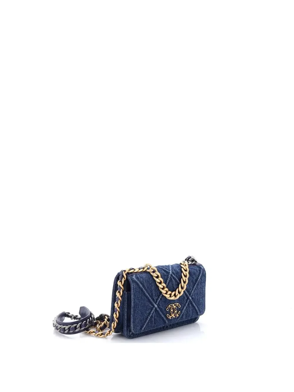 Chanel 19 Wallet On Chain Quilted Denim #323576C43B